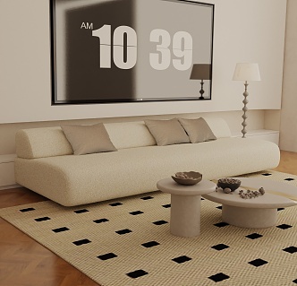 Three-seat sofa 3d model