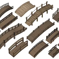 Various Wooden Landscape Bridges With Different Arch And Straight Designs For Garden
