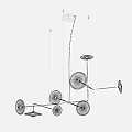 Modern Chandelier with Multiple Transparent Glass Balls and Metal Hanging Frame in Contemporary Interior Design