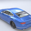 Blue Luxury Coupe With Sleek Design Black Wheels And Light Interior