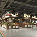 Modern Supermarket Fresh Produce Section With Organized Fruit And Vegetable Displays