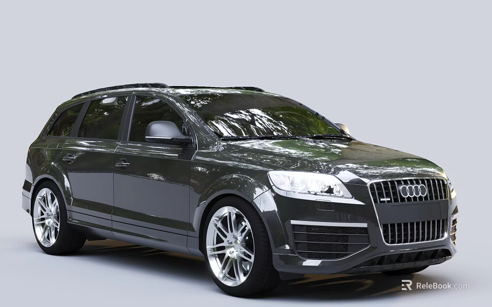 Audi Black SUV With Sleek Design Alloy Wheels And Front Grille 3d model 
