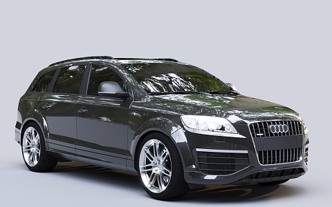 Black car Audi Q7 3d model