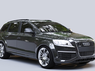 Black car Audi Q7 3d model