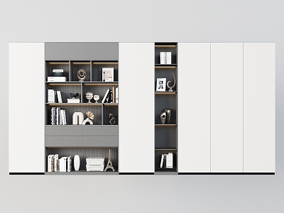 Study Bookcase Bookshelf Display Cabinet Locker Sideboard Decorative Cabinet Book Decorative Ornaments 3d model