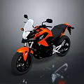 Modern Orange And Black Motorcycle With Windshield Black Seat And Alloy Wheels