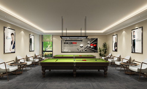 Modern Billiard Room 3d model