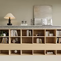 Modern Light Wood Open Cubby Bookcase With Terrazzo Frame For Book Storage And Home Decoration
