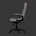 Modern Gray Padded Office Chair with Armrests and Swivel Wheel Base