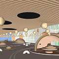 Colorful Kindergarten Interior Design With Arched Structures And Kids Play Area