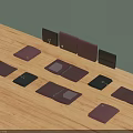 Multiple Various Colored Wallets On Wooden Tabletop With Open And Closed Designs And Metal Clasps