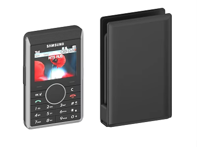 Samsung Digital Mobile Phone With Physical Keyboard And Black Protective Case Design 3d model
