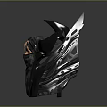 Fantasy Character With Creature Inspired Horned Headpiece Masked Face And Vibrant Eyes 3D Render