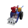 Agricultural Machinery Featuring Blue Frame Red Engine Yellow Component And Large Tire