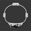 White And Blue Circular Tech Device With Ring Frame And Black Components