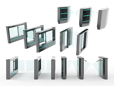 Public Facility Access Control Turnstiles Featuring Different Modern Styles And Shapes 3d model