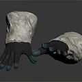 Durable Protective Gloves With White Cuff Black Palm And Blue Fingertips For Safety Use