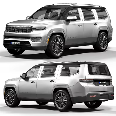 Silver SUV With Bold Grille Modern Exterior Design And Sleek Alloy Wheels 3d model