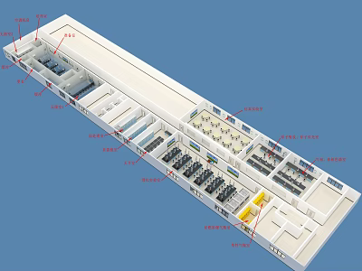 Aerial View of Industrial Facility Layout With Loading Area Storage Zones and Workstations 3d model