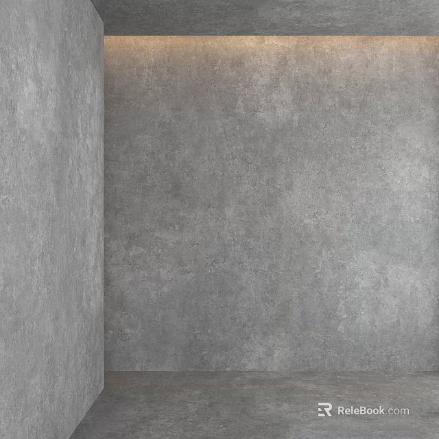 Gray Concrete Structure With Textured Wall And Corner For Interior Design 3d model 