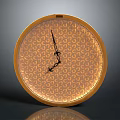 Elegant Round Clock With Golden Frame And Intricate Patterned Dial 3d model