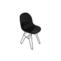 Modern Black Leather Single Chair With Metal Frame For Living Room Design