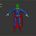 Superman Iconic Game Movie Character With Blue Suit Red Cape And Yellow Emblem