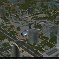 Aerial View Urban Planning With Modern Skyscrapers Green Parks And Plazas