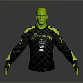 Green And Black Sports Jersey With Diamond Pattern And LIFECAM Logo Design
