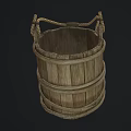 Traditional Wooden Washing Bucket with Rope Handle for Daily Household Use