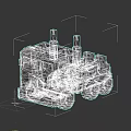 Pixel Art Blue Truck Game Character With Exhaust Pipes 1P Logo And Gray Wheels