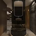 Luxurious Wine Cellar Interior With Wooden Racks And Marble Table Storage Design