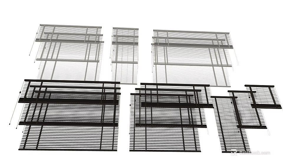 Modern Window Blinds With Various Designs For Home And Office Use 3d model 