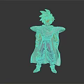 Goku Super Saiyan Action Figure With Golden Spiky Hair White Cape Purple Pants Red Boots