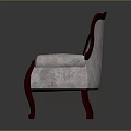 Classic Vintage Sofa With Mahogany Frame And Pink Floral Upholstery Curved Arms