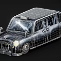 Vintage Black Taxi Car With Classic Grille Headlights And Roof TAXI Sign