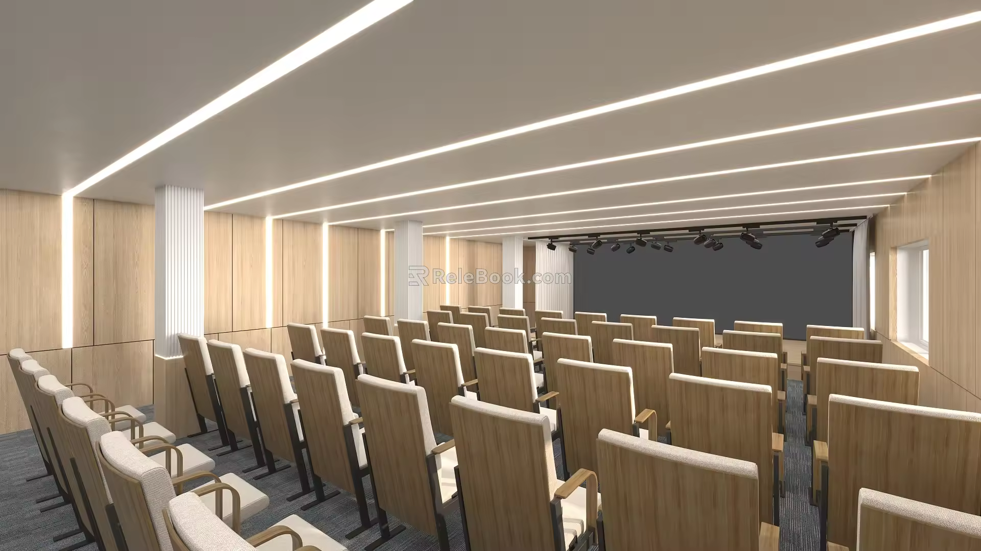 Modern multi-function hall multimedia audio and video 3d model