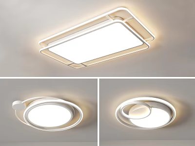 Modern Ceiling Lights With Sleek Design Square And Round Shapes And Soft Lighting 3d model