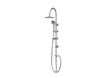 Modern Shower System With Overhead Head Handheld Spray And Control Valve 3d model