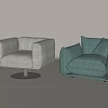 Modern Single Sofas In Various Colors With Contemporary Design And Comfortable Upholstery 3d model