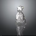 Silver Metallic Ornate Decorative Armor With Intricate Patterns Red Accents And Detailed Design