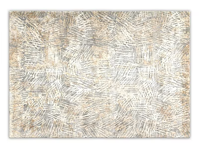 Modern Square Rug With Abstract Line Patterns In Beige And Gray Tones 3d model