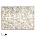 Modern Square Rug With Abstract Line Patterns In Beige And Gray Tones