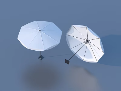 White Umbrellas For Daily Use With Modern Design And Portable Structure 3d model