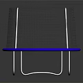 Round Trampoline with Blue Jumping Surface Metal Frame Safety Net Enclosure and Support Legs