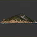 Natural Island Landscape With Green Mountain Vegetation And Blue Coastal Waters
