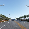 modern road urban road greening landscape road facilities 3d model