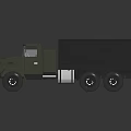 Green Military Transport Truck With Covered Cargo Bed And Multi Wheel Design