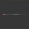 Fantasy Weapon Sword With Sharp Blade Decorative Hilt Red Yellow Handle And Metallic Sheen
