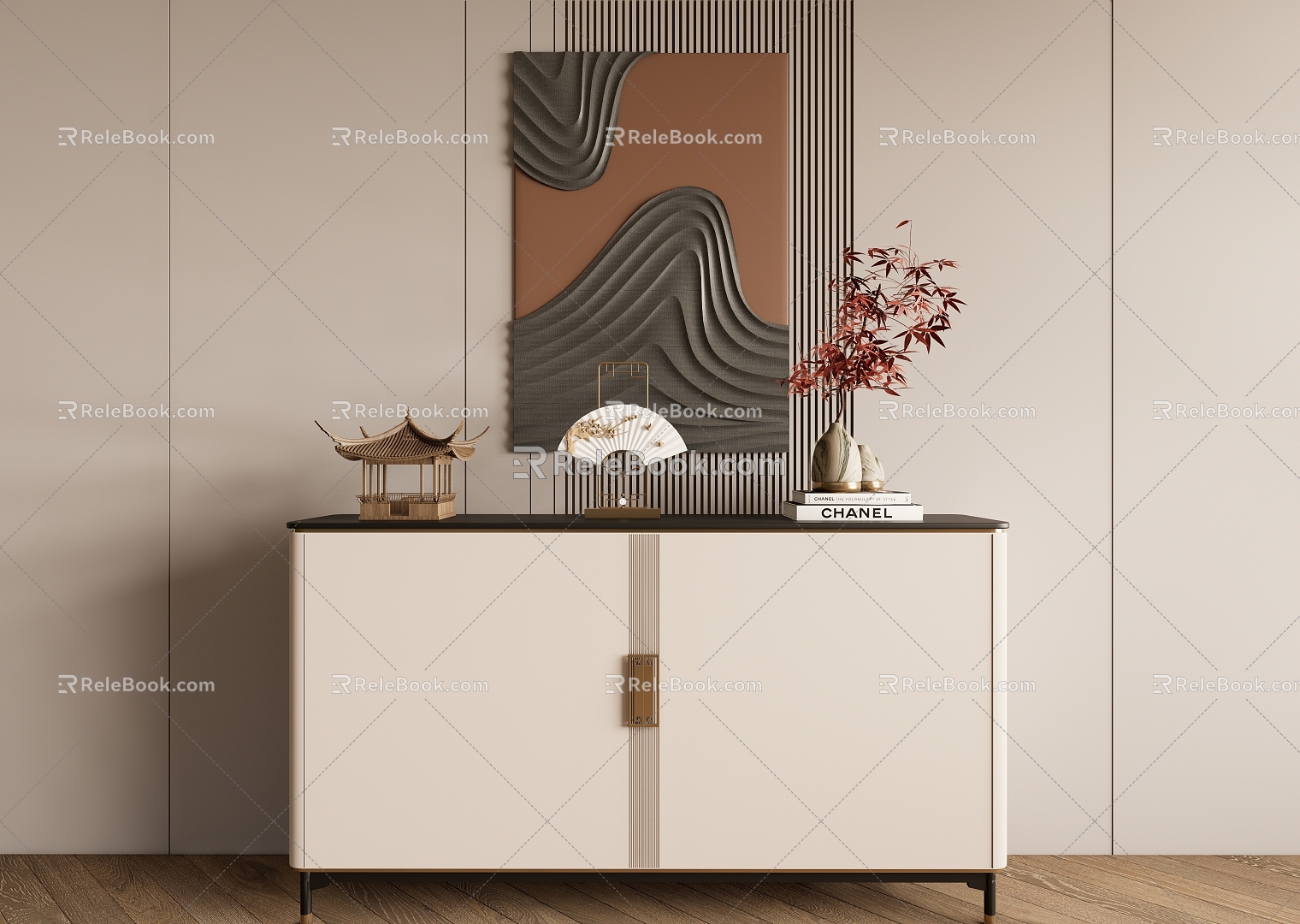 New Chinese-style Sideboard Decorative Cabinet Dining Cabinet 3d model